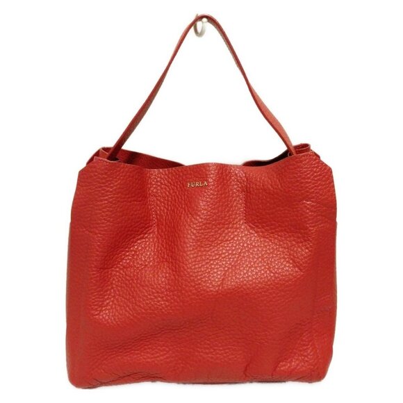 Auth FURLA - Red Leather Handbag - Picture 2 of 10